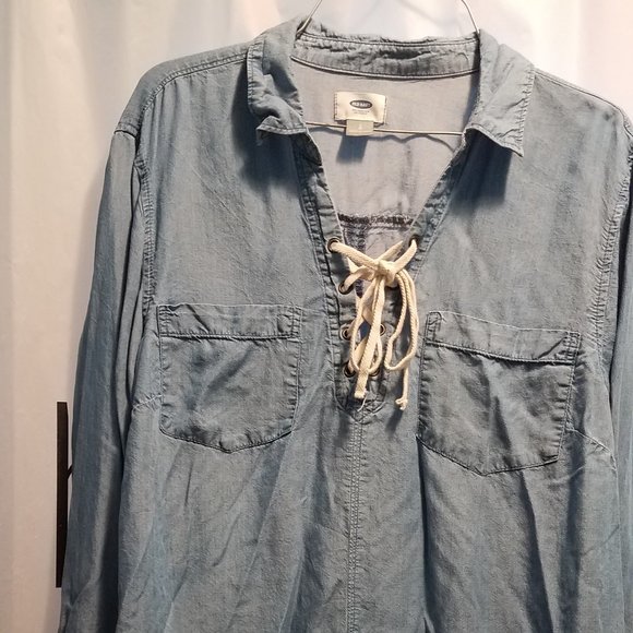 Denim or Tencil Pull Over Top - Picture 1 of 1